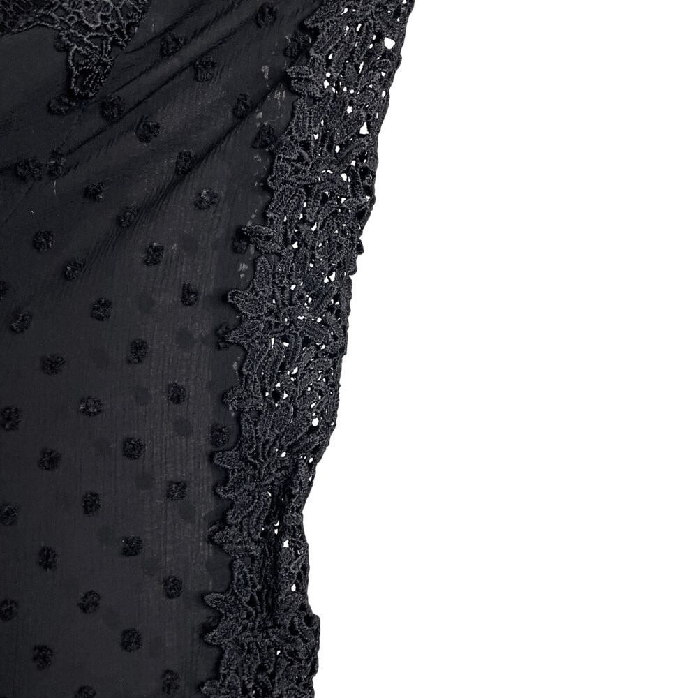 Umgee Women’s Black Blouse Size Small - 3/4 Bell Sleeve Boho Lace/Embroidered - Picture 3 of 9